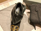 POINTED-TOE HIGH HEEL 80 MM ANKLE BOOTS IN BLACK DENIM