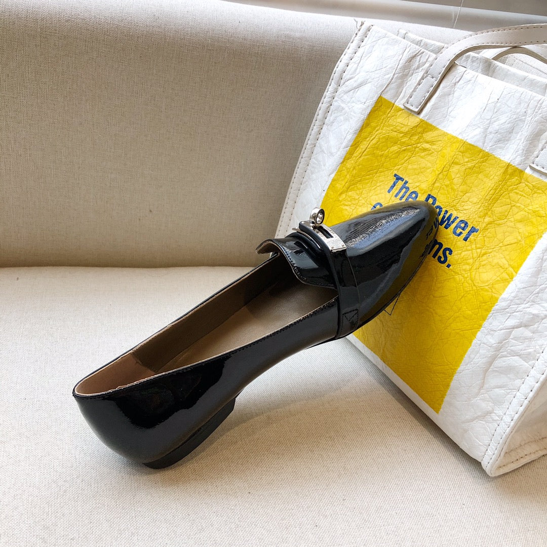 HM Pegase Ballerina Flats Black Patent Leather 546212
