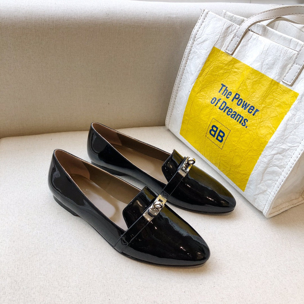 HM Pegase Ballerina Flats Black Patent Leather 546212