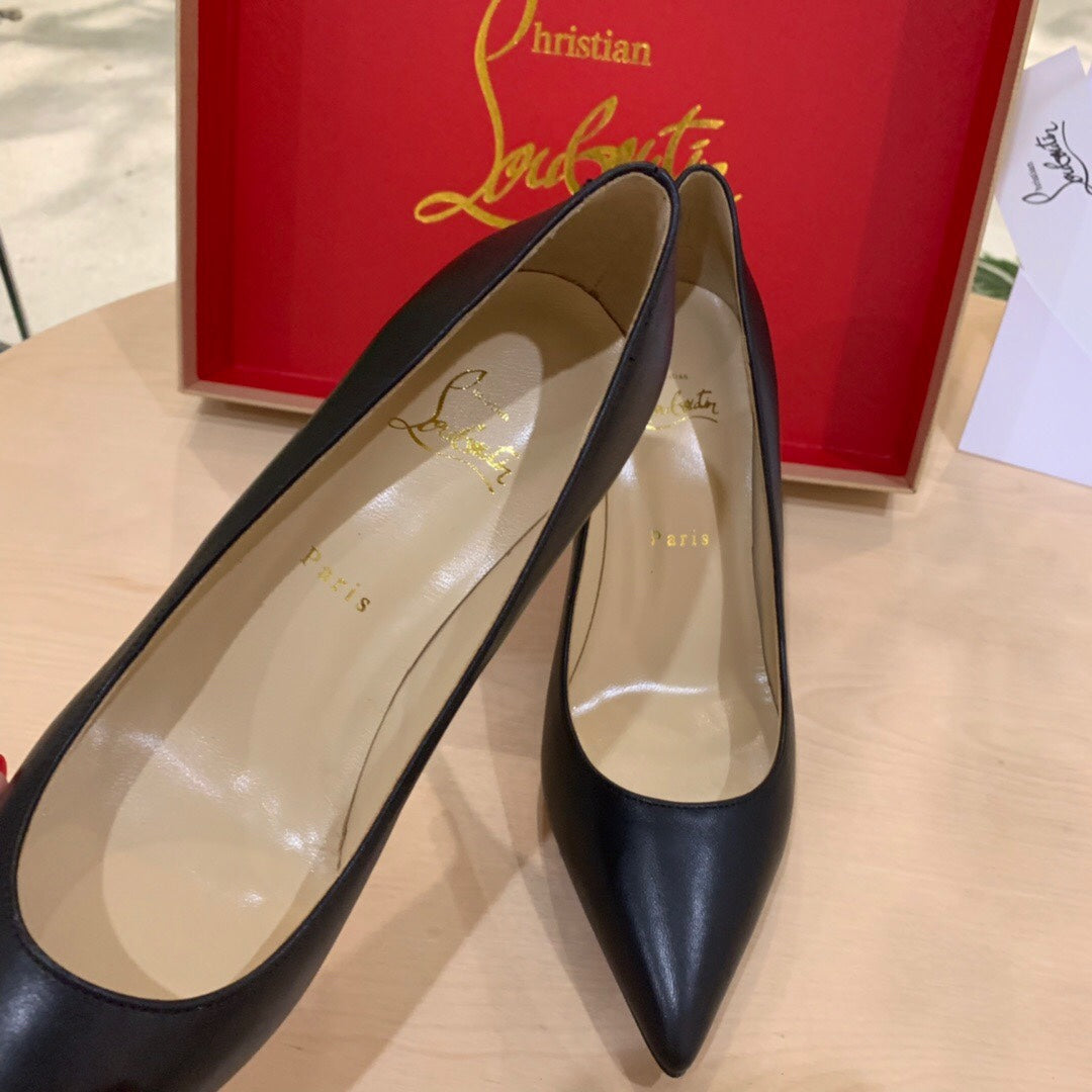 cl kate 100mm pumps black red calfskin