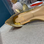 CL Collaclou Spike Clear Flat Embellished Pvc and Metallic Leather Gold