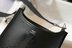Mini Evelyne 18cm Black Togo Silver Hardware