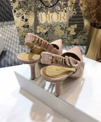 JAdior slingback pumps 95 all rose cannelle embroidered cotton