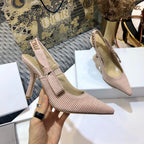 JAdior slingback pumps 95 all rose cannelle embroidered cotton