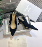 JAdior slingback pumps 65 all black embroidered cotton