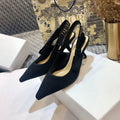 JAdior slingback pumps 65 all black embroidered cotton