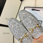 GG PrinceTown Silver Metalic Glitter Mule