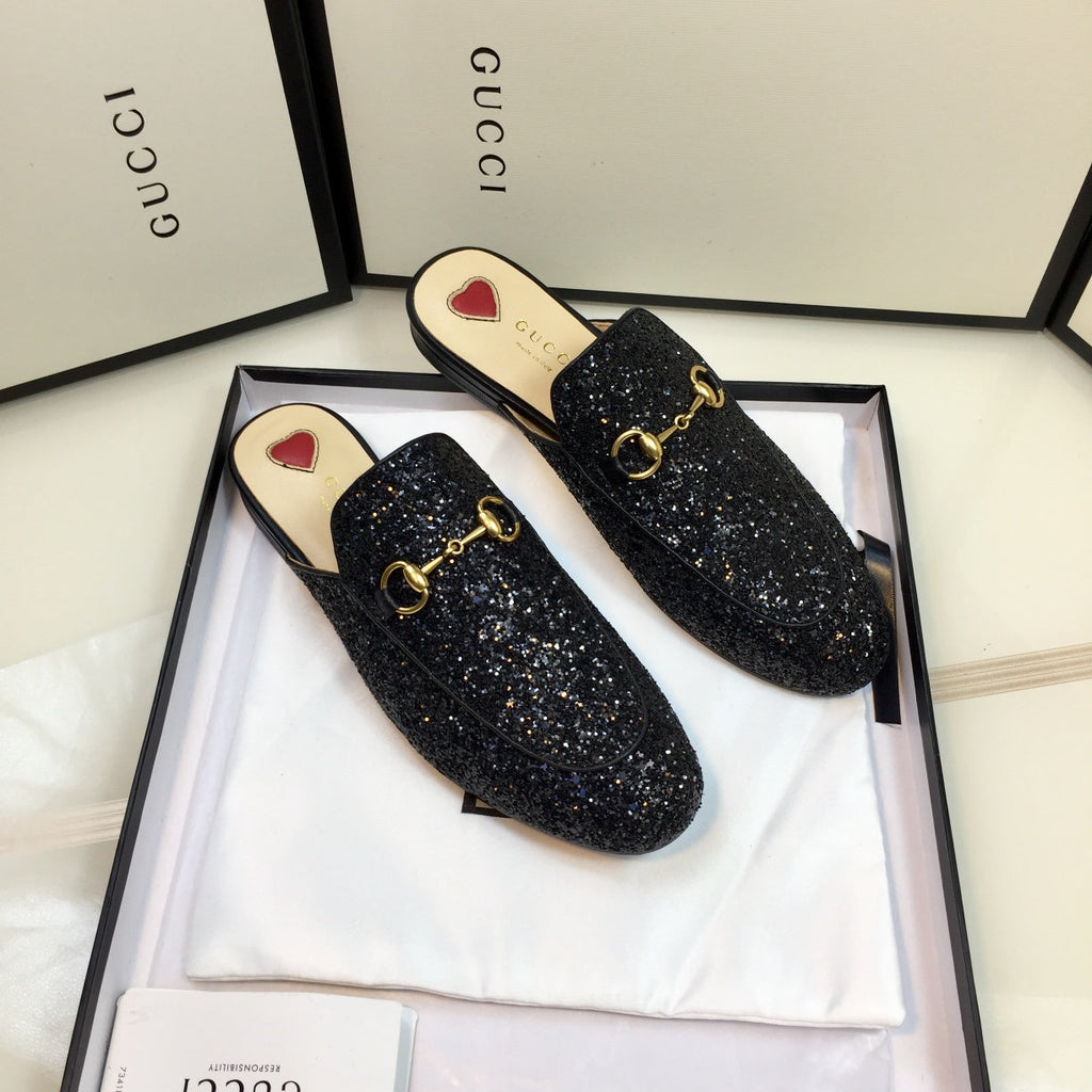 GG PrinceTown Black Glitter Mule