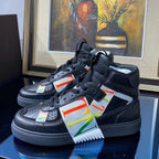 Valenti High Top VL7N Black Calfskin Multicolor Canvas 993748