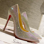 CL Kate Strass Degrade Pumps 100mm Suede Multicolor