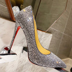 CL Strass Degrade Pumps 100mm Suede Black