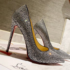 CL Kate Strass Degrade Pumps 100mm Suede Black
