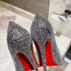 CL Strass Degrade Pumps 100mm Suede Black