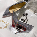 CL Strass Degrade Pumps 100mm Suede Black