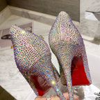 CL Kate Strass Degrade Pumps 100mm Suede Multicolor