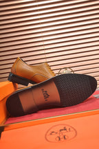 HM Men's Dress Shoe Brown Sheepskin