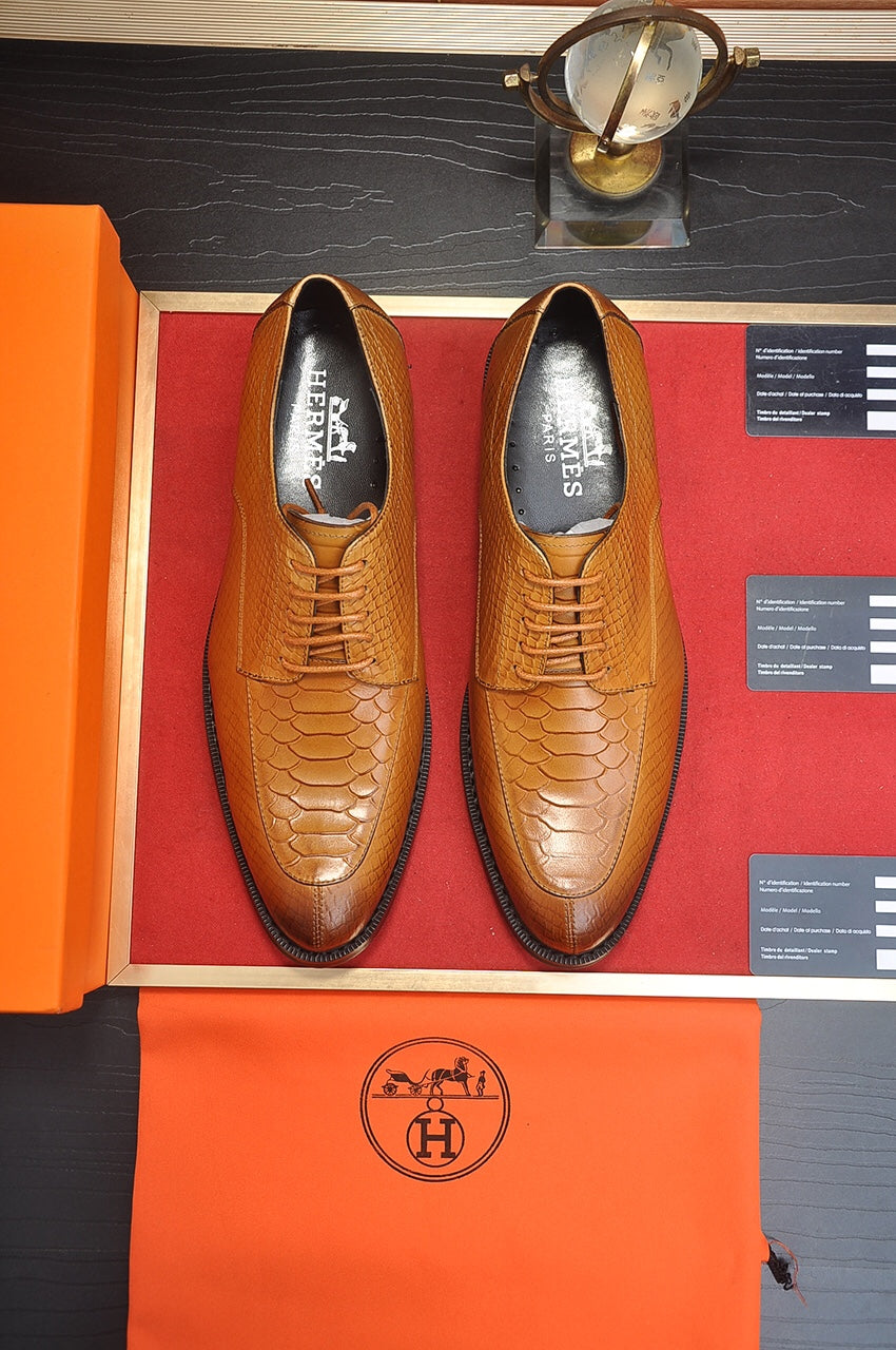 HM Men's Dress Shoe Brown Sheepskin