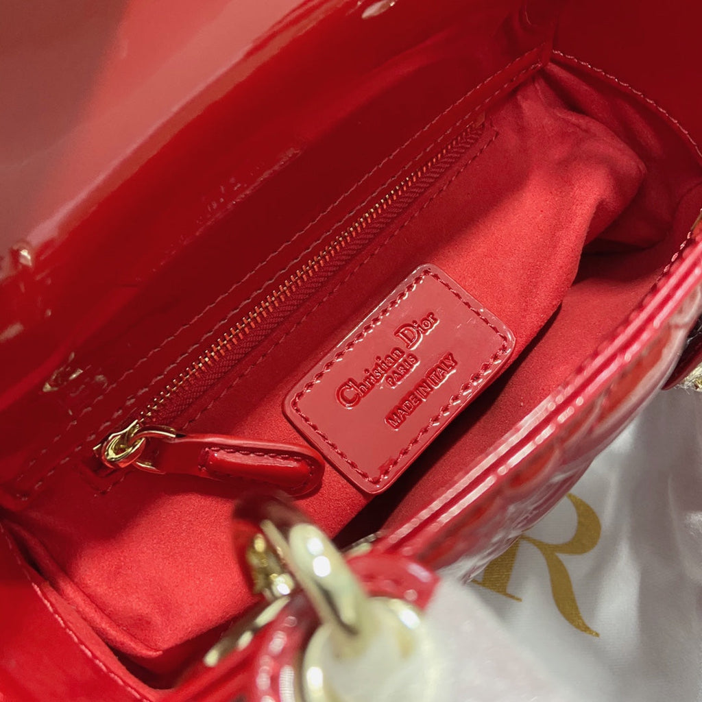 mini lady 17 red patent calfskin