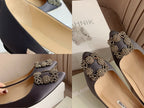 Hangisi Taupe Satin Crystal Embellished Pumps 700528