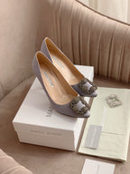 Hangisi Lilac Satin Crystal Embellished Pumps 700529