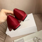 Hangisi Dark Red Satin Crystal Embellished Pumps 700530