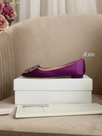 Hangisi Fuchsia Satin Crystal Embellished Pumps 700533