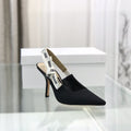 cd slingback pumps 95 black embroidered cotton