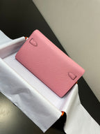 kelly to go wallet 20.5 pink epsom silver hardware