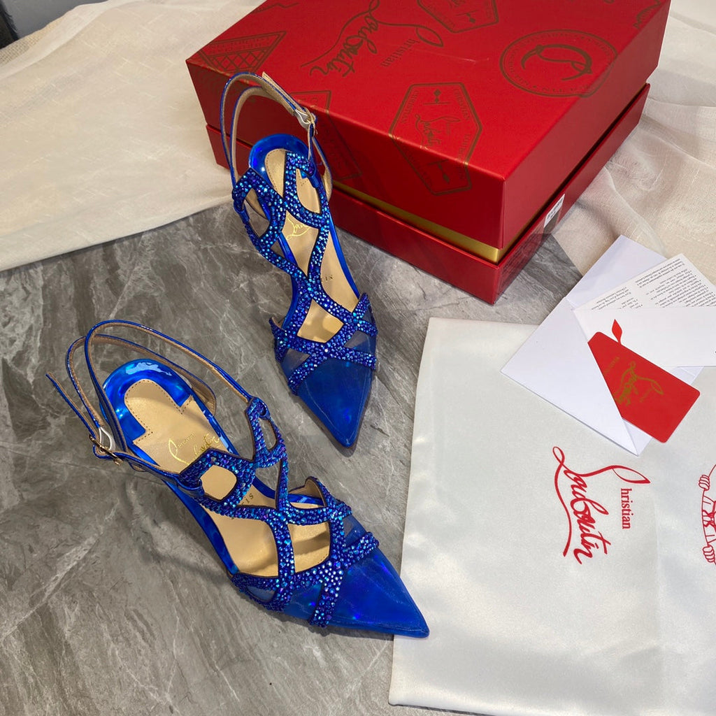 CL Diamond Sling Back Blue Mesh 346069