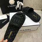 CC 2021 Logo Mules Black Quilted Lambskin 688660