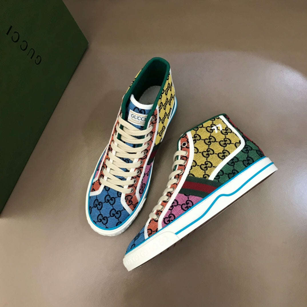 GG Men's High-Top Sneaker Mullticolor Canvas 574751