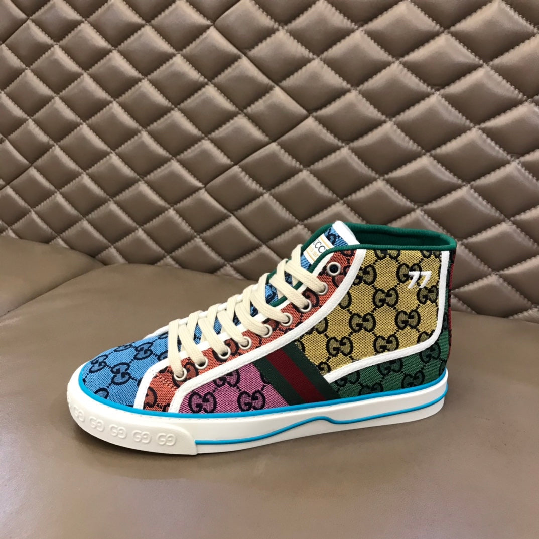 GG Men's High-Top Sneaker Mullticolor Canvas 574751