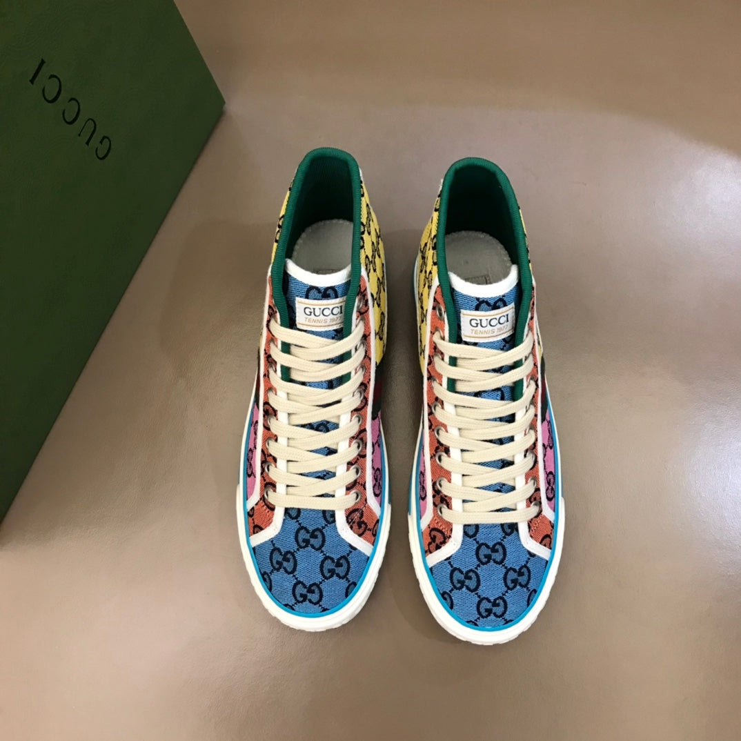 GG Men's High-Top Sneaker Mullticolor Canvas 574751