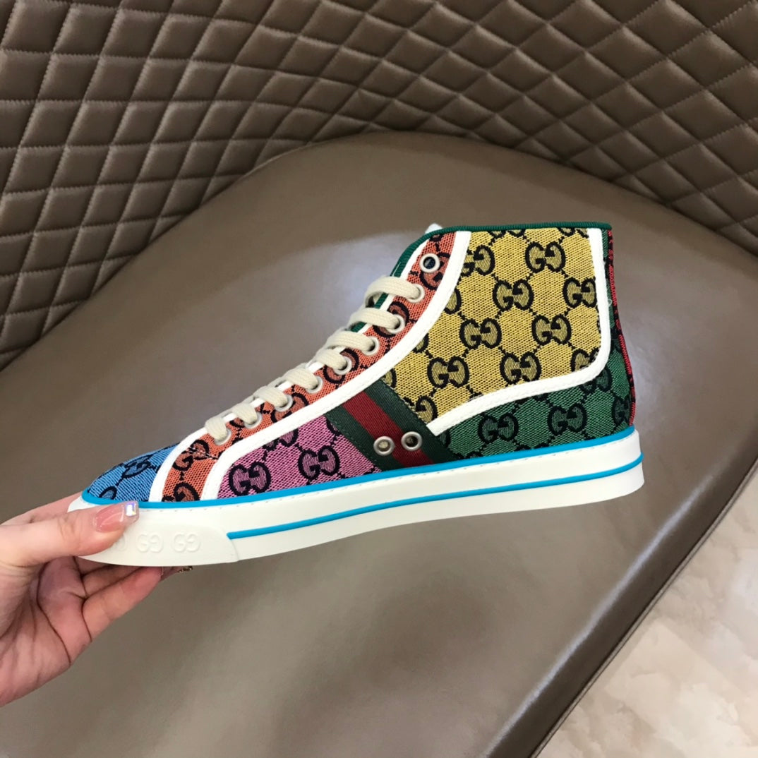 GG Men's High-Top Sneaker Mullticolor Canvas 574751