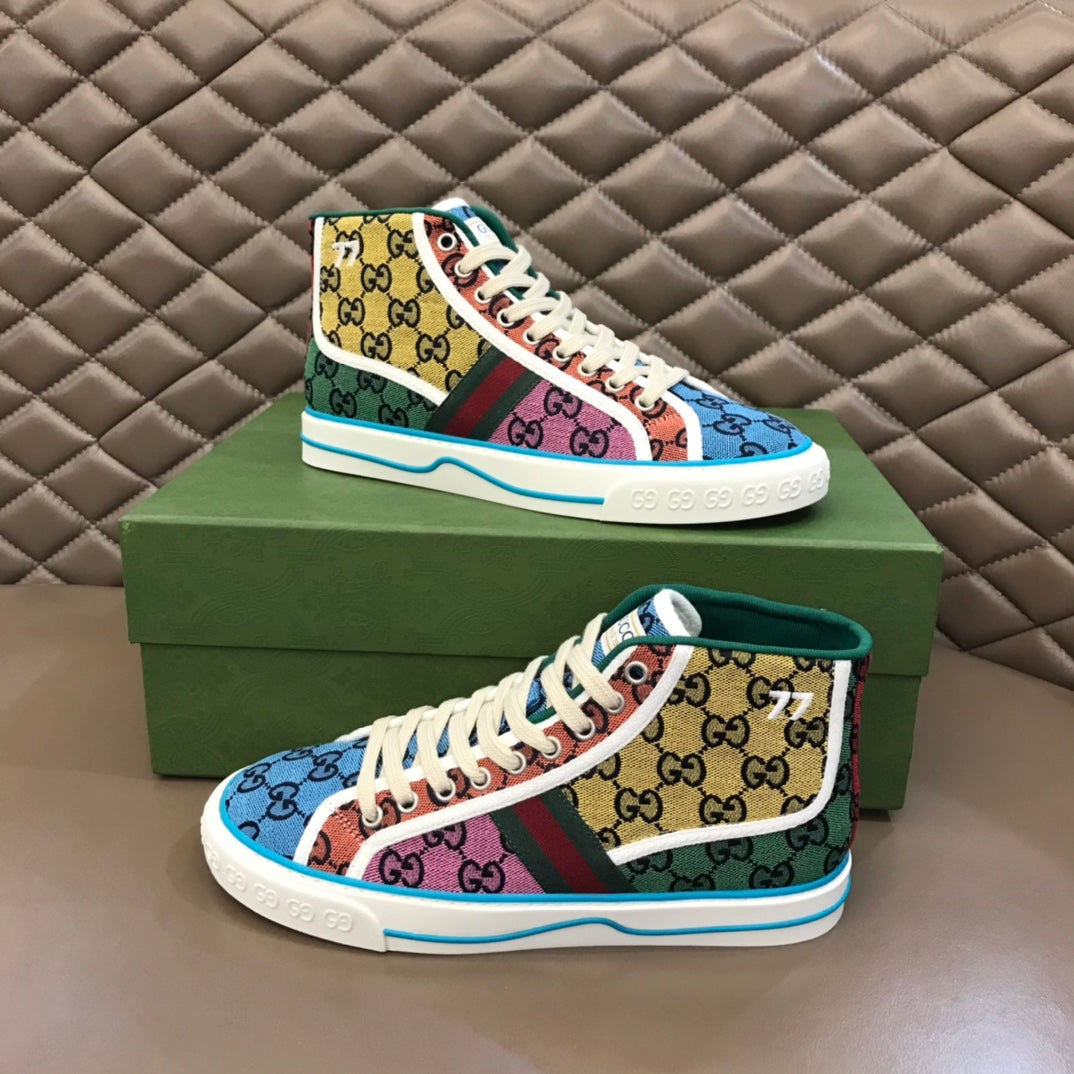 GG Men's High-Top Sneaker Mullticolor Canvas 574751