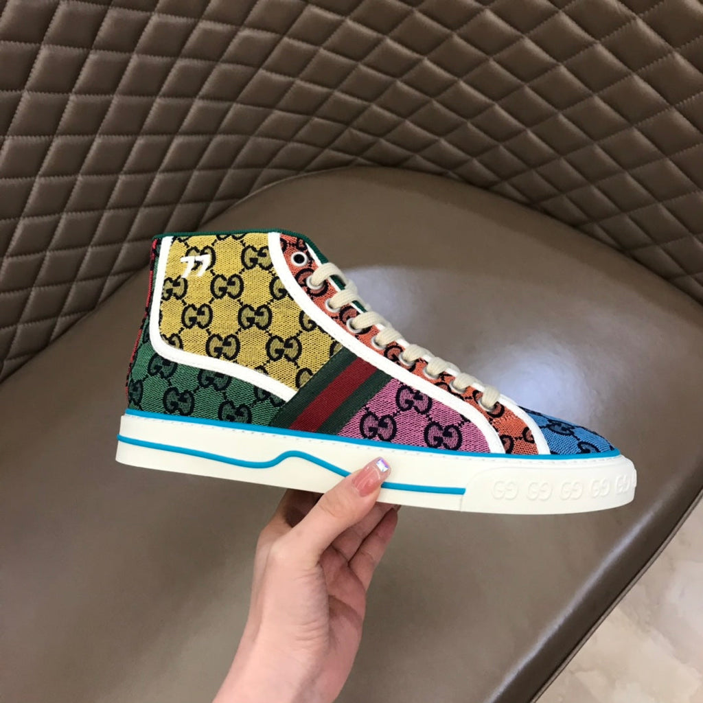 GG Men's High-Top Sneaker Mullticolor Canvas 574751