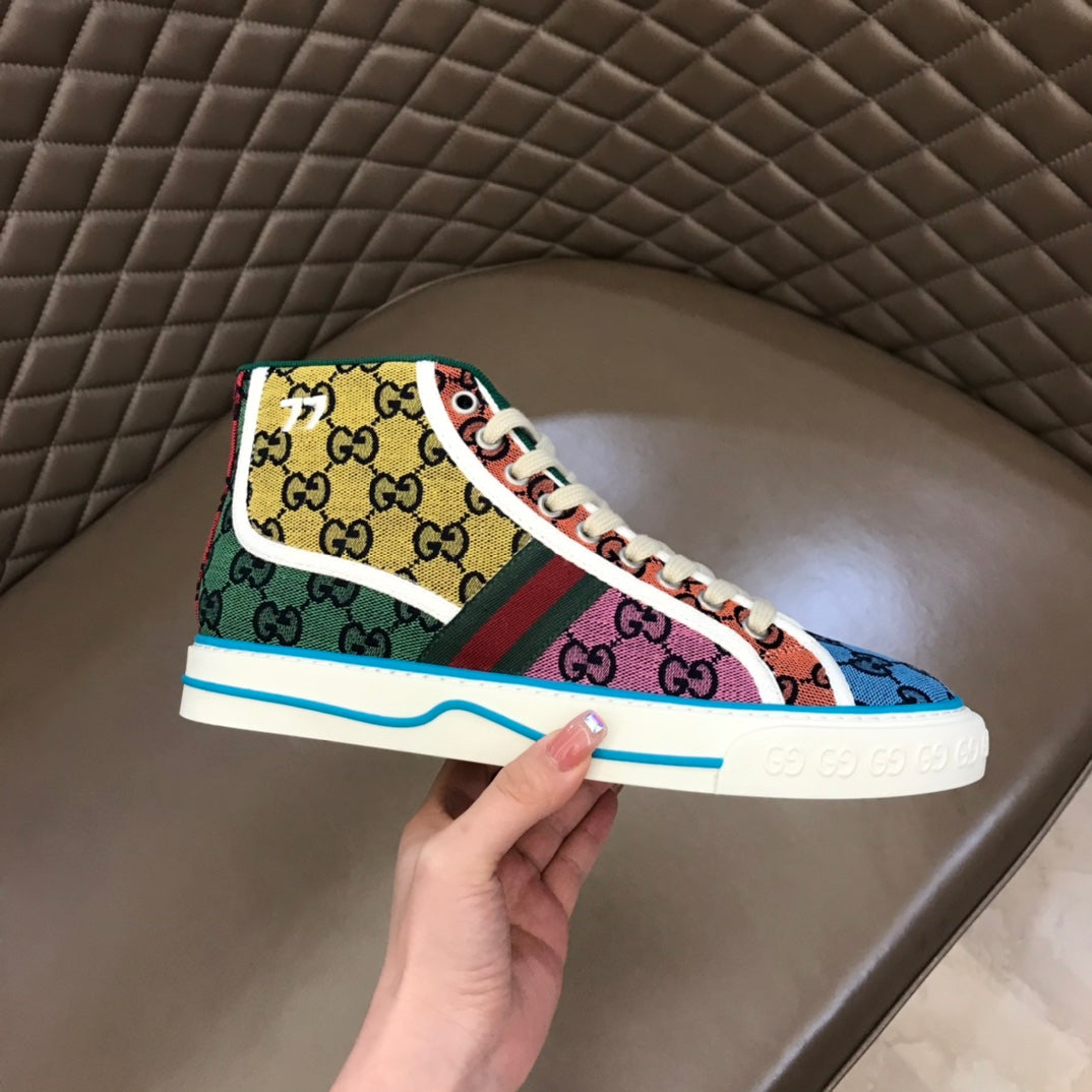 GG Men's High-Top Sneaker Mullticolor Canvas 574751