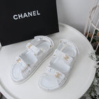 CC 25S Dad Sandal White Tweed Calfskin