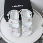 CC 25S Dad Sandal White Tweed Calfskin