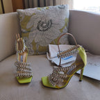 Jimmy 25 Josefine 100mm Sandals Lime Green Calfskin 240070