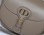 MEDIUM CD BOBBY 22CM DARK BROWN CALFSKIN GOLD HARDWARE