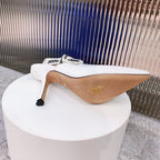 cd slingback pumps 95 white patent calfskin