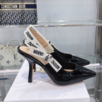 cd slingback pumps 95 black patent calfskin