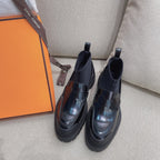HM Short Boot Black Cowhide 348002