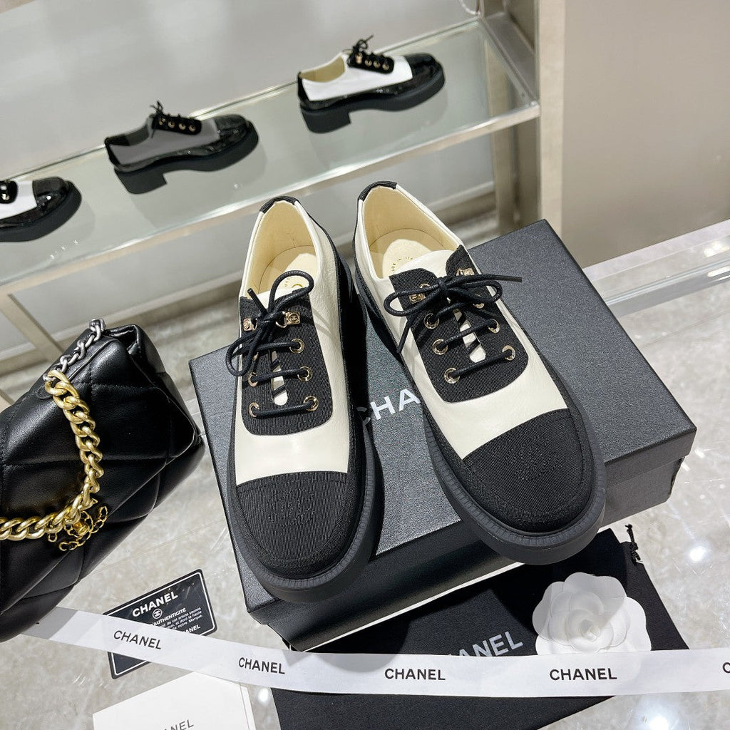 CC Sneaker 45mm Black White Wrinkled Lambskin And Fabric