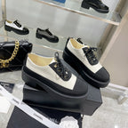 CC Sneaker 45mm Black White Wrinkled Lambskin And Fabric