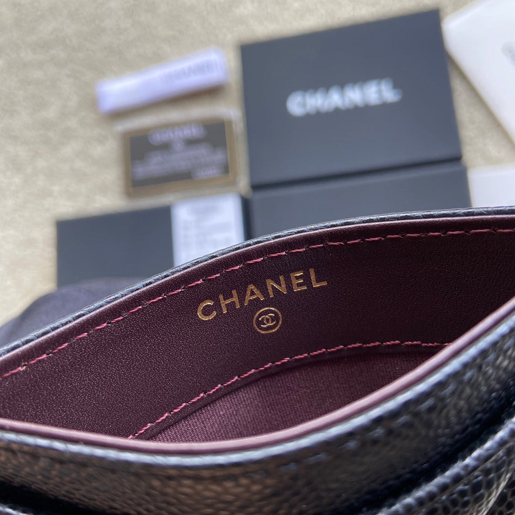 CC Classic Card Holder Black Caviar GHW 173998