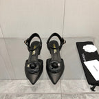 CC 25C 5CM Slingback Flats Black Leather 213242