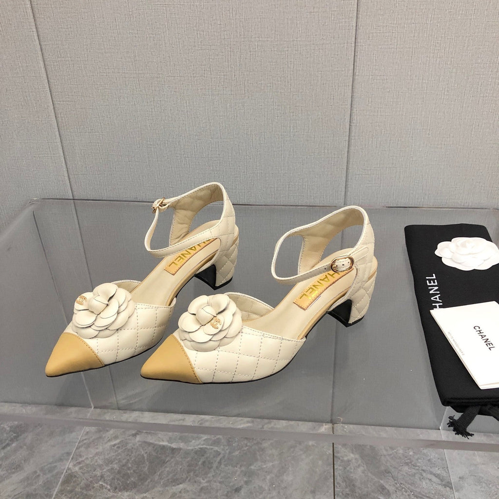 CC 25C 5CM Slingback Flats White Leather 213244