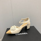 CC 25C 5CM Slingback Flats White Leather 213244